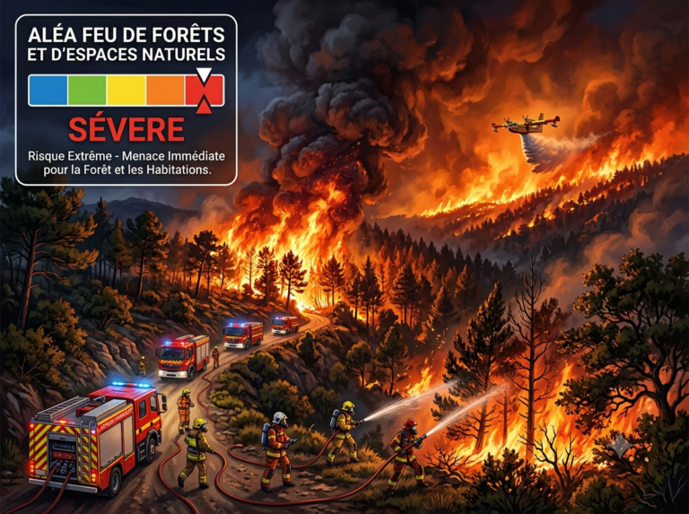 Niveau d&rsquo;aléa feu de forêts et d&rsquo;espaces naturels Sévère